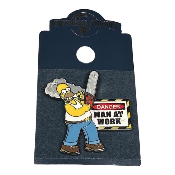 Universal Studios The Simpsons Homer “Danger Man At Work” Pin - Picture 1 of 1